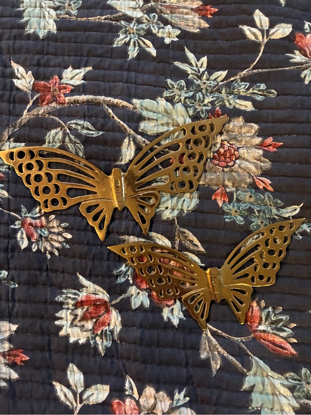 Vintage mid century brass butterflies